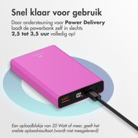 imoshion Ultra Series Aluminium Powerbank 10.000 mAh - Quick Charge en Power Delivery - Hot Pink