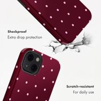 Selencia Vivid Back Cover with MagSafe Apple iPhone 13 - Happy Dots Burgundy