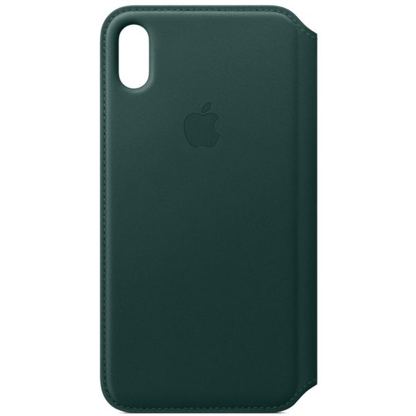 Apple Leather Folio Bookcase iPhone Xs Max - Forest Green