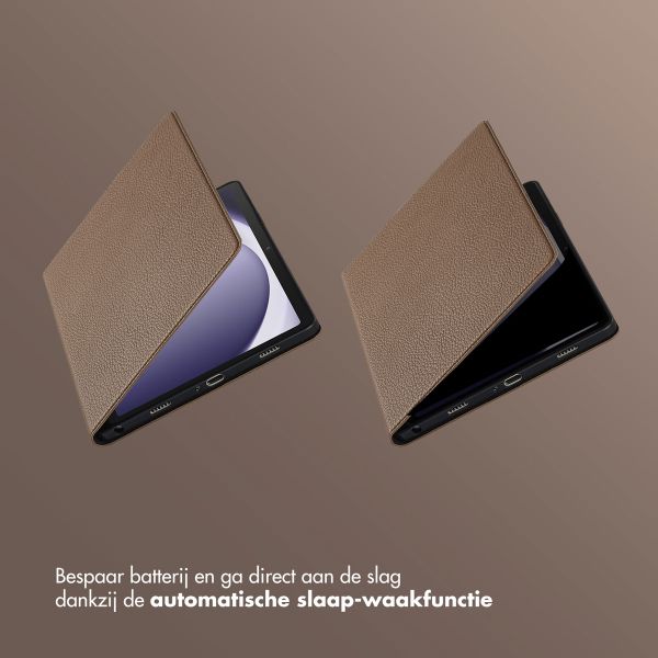 Selencia Riva Bookcase Samsung Galaxy Tab A9 Plus - Mocha Brown