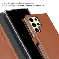 Selencia Echt Leren Bookcase Samsung Galaxy S25 Ultra - Lichtbruin