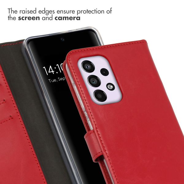 Selencia Echt Lederen Bookcase Samsung Galaxy A33 - Rood