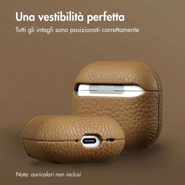 Accezz Echt Leren Case  Apple Airpods 4 - Taupe
