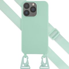 Selencia Siliconen hoesje met afneembaar koord Apple iPhone 13 Pro - Turquoise
