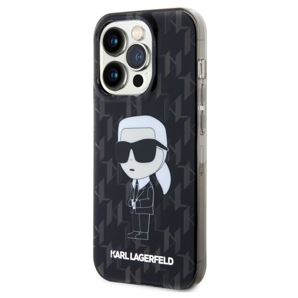 Karl Lagerfeld Hardcase Backcover Monogram iPhone 15 Pro - Zwart