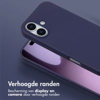 Selencia Siliconen hoesje met afneembaar koord Apple iPhone 17 - Donkerblauw
