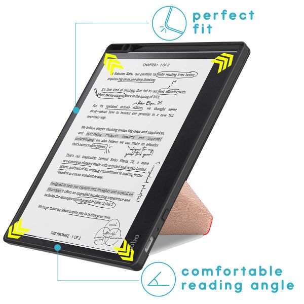 imoshion Vouwbare Bookcase Kobo Elipsa 2E - Rosé Goud