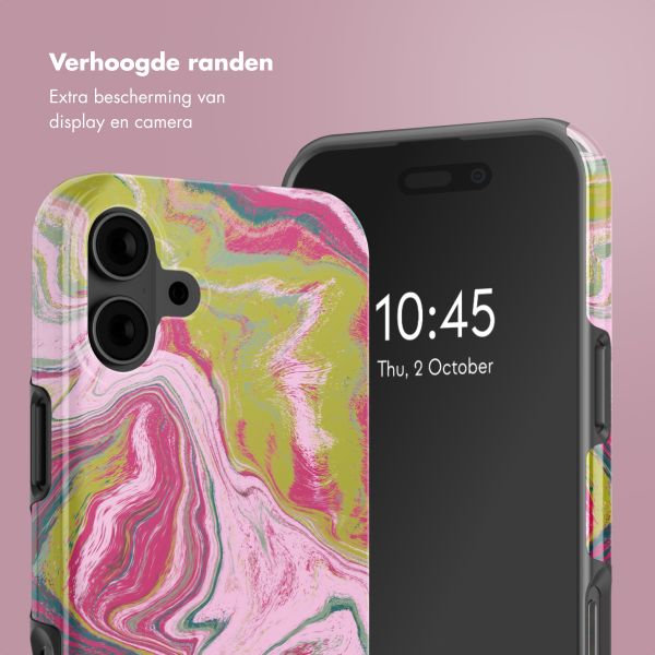 Selencia Vivid Tough Backcover met MagSafe iPhone 16 - Marble Pink