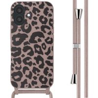 imoshion Siliconen design hoesje met koord Apple iPhone 16 - Animal Pink