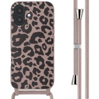 imoshion Siliconen design hoesje met koord iPhone 16 - Animal Pink