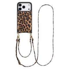 Selencia Nova Telefoonhoes met Koord en Pashouder Apple iPhone 17 Pro - Leopard