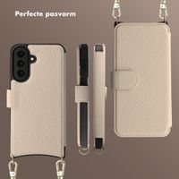 Selencia Riva Bookcase met MagSafe en Koord Samsung Galaxy A57 (5G) - Beige