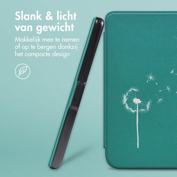 imoshion Design Slim Hard Case Sleepcover Kobo Nia - Green Dandelion