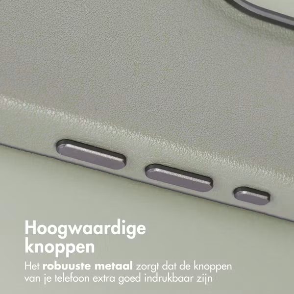 Accezz MagSafe Leather Backcover Apple iPhone 15 Pro - Light Grey