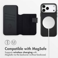 Accezz 2-in-1 Leather Bookcase with MagSafe Apple iPhone 17 Pro Max - Onyx Black