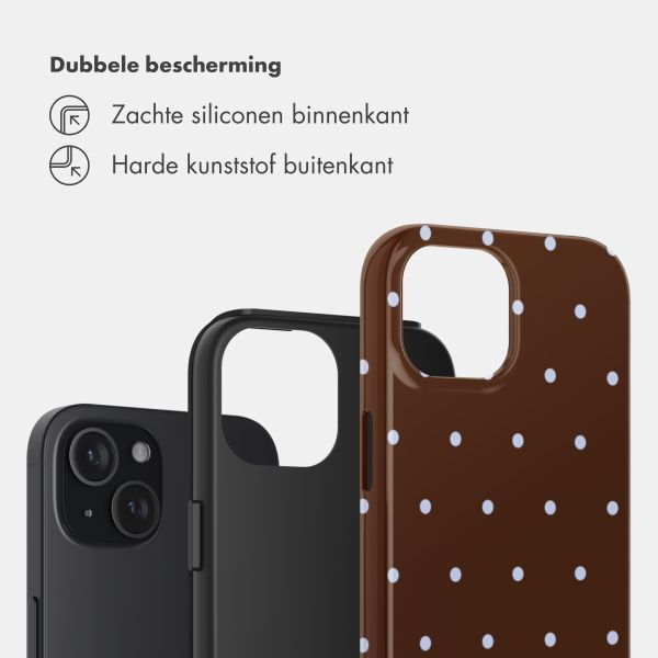 Selencia Vivid Backcover Apple iPhone 15 - Happy Dots Chocolate