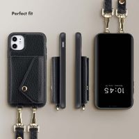 Selencia Sera Phone Case with Cord and Envelope Card Holder Apple iPhone 11 - Black