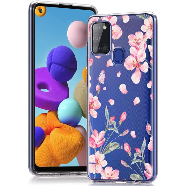 imoshion Design hoesje Samsung Galaxy A21s - Bloem - Roze