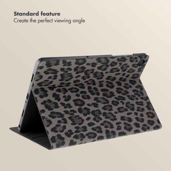 Selencia Sabi Bookcase with Leopard Print Samsung Galaxy Tab A11 Plus - Midnight Black