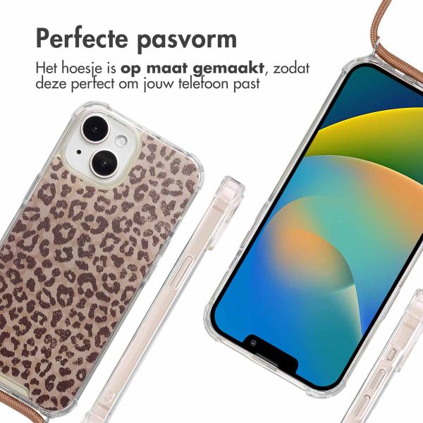 imoshion Design hoesje met koord Apple iPhone 15 - Leopard Mood