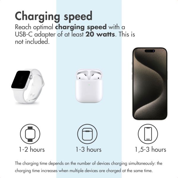 Accezz 3-in-1 Foldable Wireless MagSafe Charger - 20W - Black