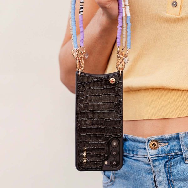 Dutchies Backcover met pashouder Apple iPhone 15 Pro Max - Telefoonkoord niet inbegrepen - Crocodile Chic