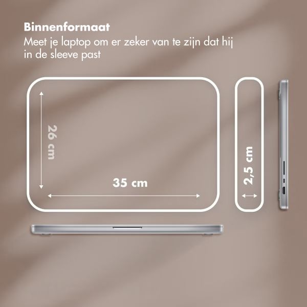 Selencia Puffy Laptop hoes 15-16 inch - Laptopsleeve - Mocha Brown