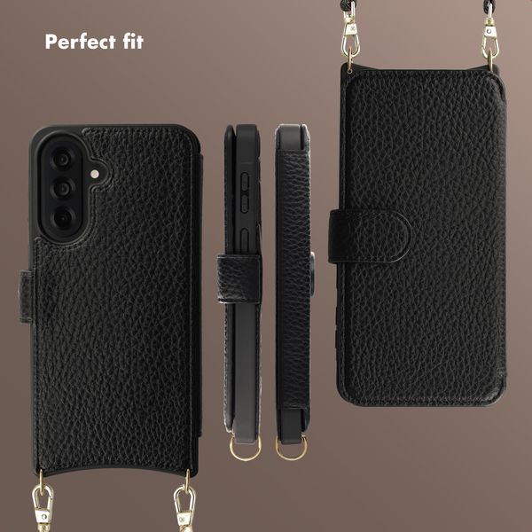 Selencia Riva Bookcase with MagSafe and phone strap Samsung Galaxy A37 (5G) - Black