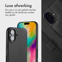 Accezz Leather Bookcase 2-in-1 met MagSafe Apple iPhone 16 - Onyx Black