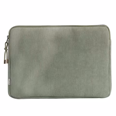 Selencia Corduroy Laptop hoes 13-14 inch - Laptopsleeve -Pistache Cream