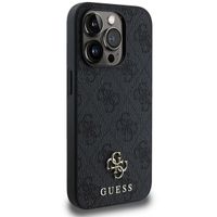 Guess 4G Metal Logo Backcover MagSafe Apple iPhone 15 Pro - Zwart