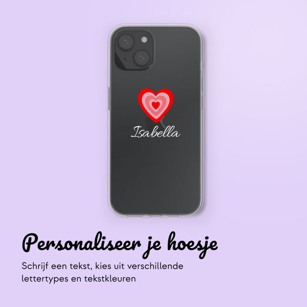 Gepersonaliseerd hoesje met hartje iPhone 15 - Transparant