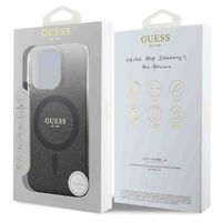 Guess MagSafe IML Glitter Gradient Case Apple iPhone 16 Pro Max - Zwart