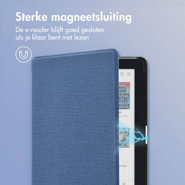 imoshion Canvas Sleepcover Bookcase Kobo Clara Colour / Kobo Clara BW - Donkerblauw