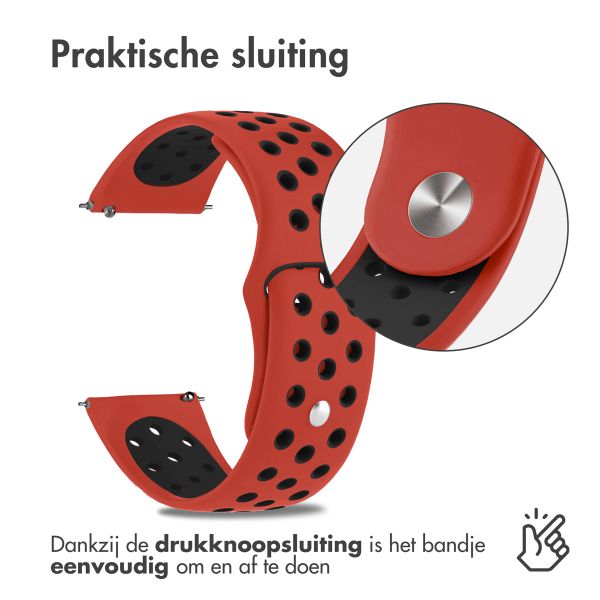 imoshion Siliconen sport bandje - Universeel 22 mm aansluiting - Rood / Zwart