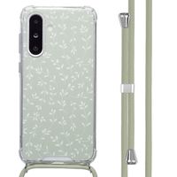 imoshion Design hoesje met koord Samsung Galaxy A26 - Smoke Green Flowers