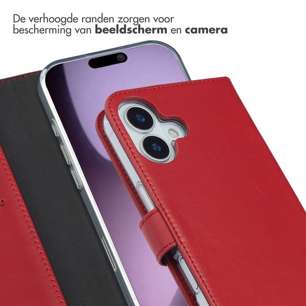 Selencia Echt Leren Bookcase Apple iPhone 17 - Rood