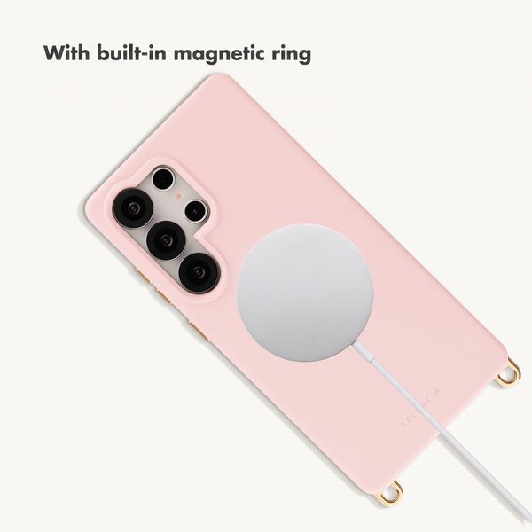 Selencia Rivièra MagSafe Case with detachable hooks Samsung Galaxy S25 Ultra - Sorbet Pink