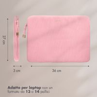 Selencia Corduroy Laptop hoes 13-14 inch - Laptopsleeve - Soft Blush