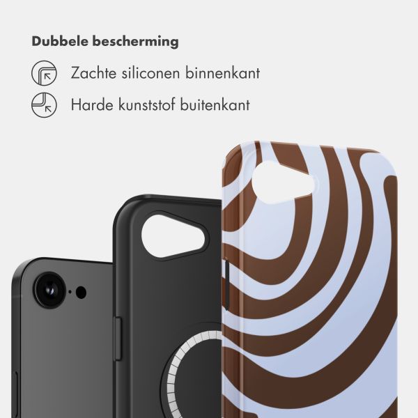 Selencia Vivid Backcover met MagSafe Apple iPhone 17e / 16e - Dream Swirl Chocolate