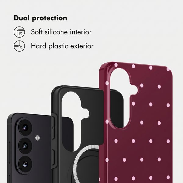 Selencia Vivid Back Cover with MagSafe Samsung Galaxy S26 - Happy Dots Burgundy