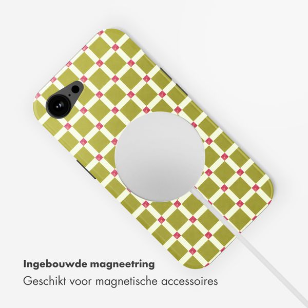 Selencia Vivid Backcover met MagSafe Apple iPhone 17e / 16e - Check This Olive