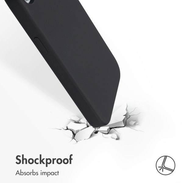 Accezz Liquid Silicone Back Cover with MagSafe Apple iPhone 17e / 16e - Black