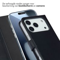 Selencia Echt Leren Bookcase Apple iPhone 17 Pro - Zwart