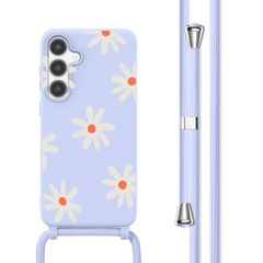 imoshion Siliconen design hoesje met koord Samsung Galaxy S24 - Lila Flower Distance