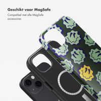 Selencia Vivid Backcover met MagSafe Apple iPhone 13 - Wavy Smiley Green