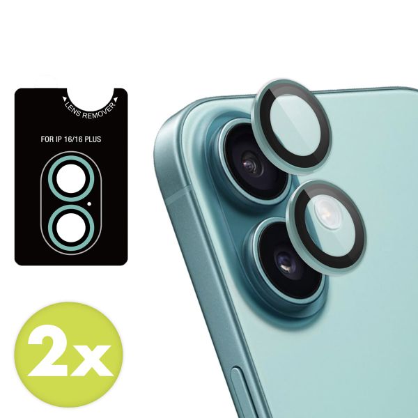 imoshion 2 Pack Camera lens protector Apple iPhone 16 / 16 Plus - Teal