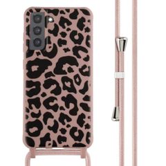 imoshion Siliconen design hoesje met koord Samsung Galaxy S21 FE - Animal Pink