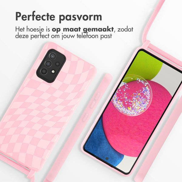 imoshion Siliconen design hoesje met koord Samsung Galaxy A52(s) (5G/4G) - Retro Pink