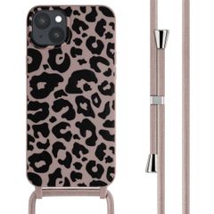 imoshion Siliconen design hoesje met koord iPhone 15 Plus - Animal Pink